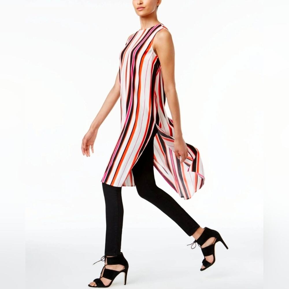 Vince Camuto Multicolor Striped Sleeveless Tunic Top